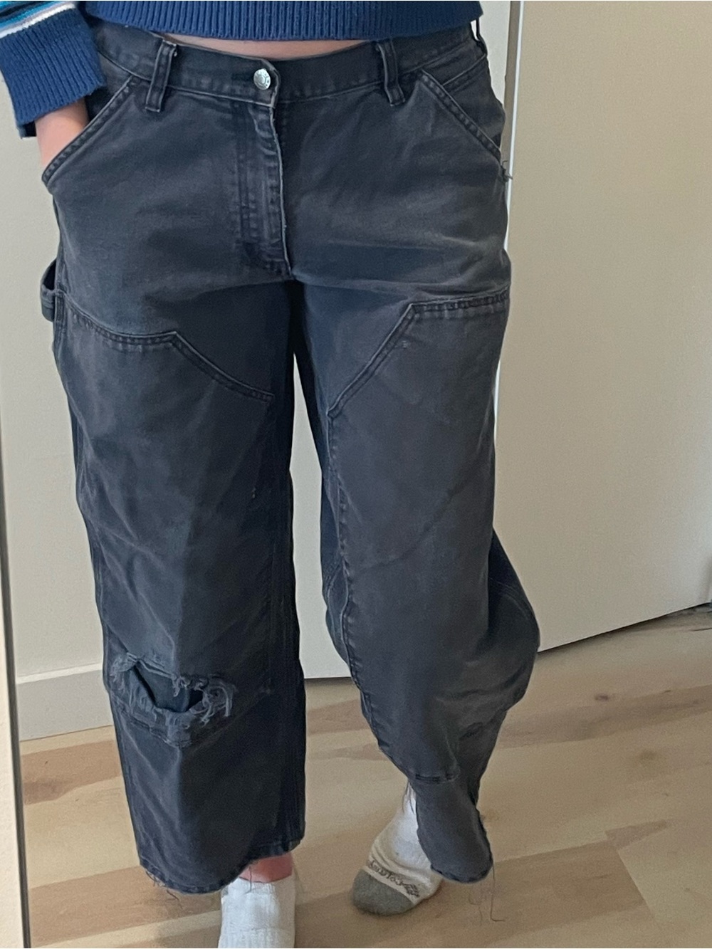 Dakota Men's Navy Distressed Workwear Jeans